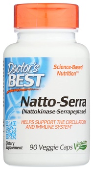 Doctors Best Natto-Serra, Non-GMO, Vegan, 90 Veggie Capsule (Pack of 1)