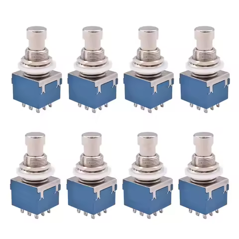 5pcs 10pcs 9 Pin Guitar Effect Pedal Push Button 3PDT Footswitch Solder Terminal Latching Stomp Foot