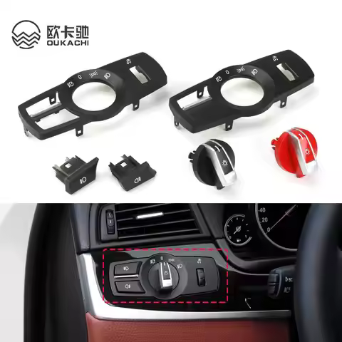 Head Lamp Rotary Button Headlight Switch Cover Panel For BMW 5 7 Series F10 F07 F02