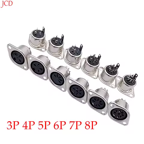 2Pcs Computer Keyboard Plug 3P 4P 5P 6P 7P 8P DIN S Terminal Connector Female Socket Mount adapter S