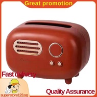 Retro Radio Shape Tissue Cover Box for Kitchen, Bathroom Vanity Countertops, Night Stands, Desks and