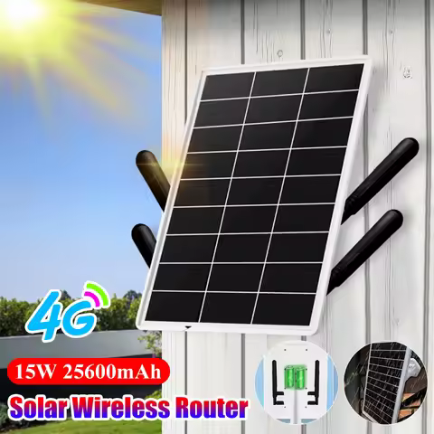 Solar Panel Powered 4G LTE WiFi Router 15W 25600mAh Outdoor Wireless Router 4G LTE Modem Router for 