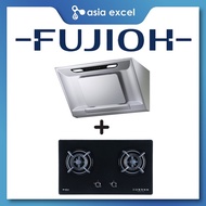 FUJIOH FR-SC2090 90CM CHIMNEY HOOD + FUJIOH FH-GS6520 SVGL 2 BURNER GLASS GAS HOB