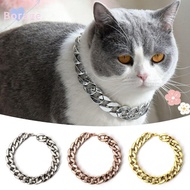 BORRAONE Chain Dog Collar, Adjustable Chain Collar Pet Necklace, Fashion Cat Dog Gold Necklace Gold 