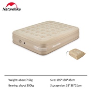 Naturehike Gamping 35ซม. ความสูง Inflatable Bed Air ที่นอนในตัวปั๊มลมเดี่ยวและเตียงคู่แบบพกพา Sleeping Pad Camping Mat NH22FCD04