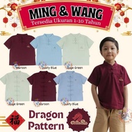 KEMEJA "Price Pieces" Mooi 1-10 Years Ming Shirt &amp; Wang Pocket Shirt CNY/Chinese New Year Dragon Shirt 2024/Cheongsam Dragon Shirt/Lunar New Year CBKS ||