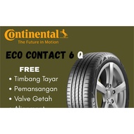 TAYAR CONTINENTAL ECO CONTACT 6 Q 195/60R16 TAHUN 2024 FREE VALVE GETAH SETIAP 1BIJI PEMBELIAN TAYAR