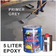 PRIMER GREY 5L Epoxy paint ( GREENTECH PAINT ) Cat Lantai ( 4Liter Paint + 1Liter Hardener ) HEAVY D