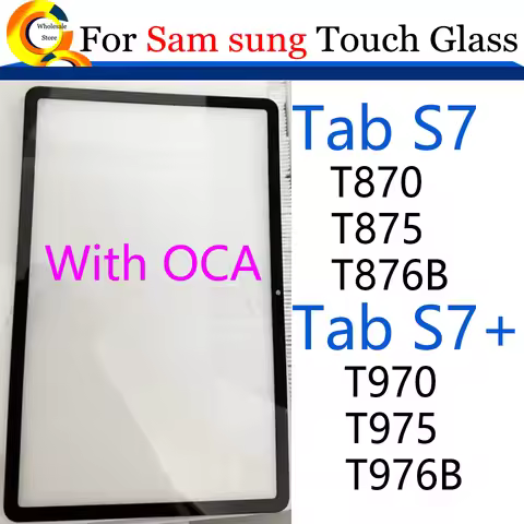 10Pcs\Lot For Samsung Galaxy Tab S7+ S7Plus T970 T975 T976B Touch Screen Glass Front Outer LCD Lens 