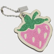 COACH 立體草莓亮粉鑰匙圈/吊飾