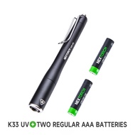 ปากกายูวีแสง K33ของ NEXTORCH แบล็คไลท์ขนาด365 Nm ไฟฉายแบบพกพาชาร์จซ้ำได้พร้อมตัวกรองแก้วสีดำและ1300 