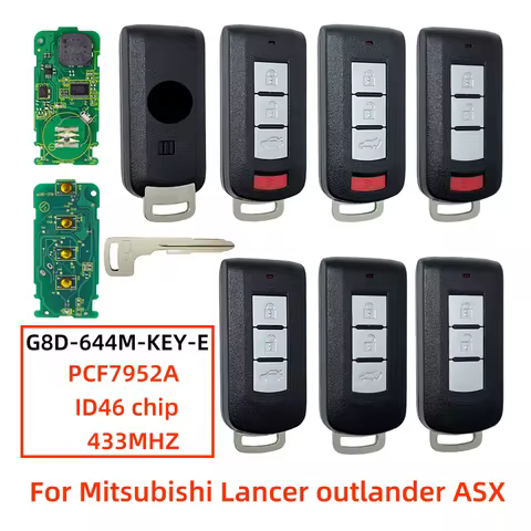 G8D-644M-KEY-E 2/3/4 Buttons Smart Remote Key Fob 433MHz ID46 PCF7952A Chip For Mitsubishi Lancer Ou