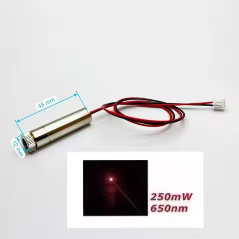 250mW 650nm Red laser dot module 3-4.5v High power laser with focusing DIY engraving machine Laser h