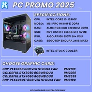 INTEL CORE I5-12400F + H610M DDR4 + GRAPHIC CARD PC GAMING BARU