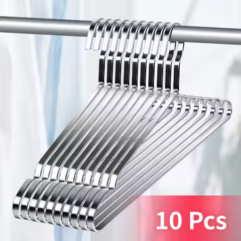 10Pcs 40cm 42cm 45cm Stainless Steel Clothes Hanger for Dresses T-Shirts Coat Sweater, Wardrobe Stor