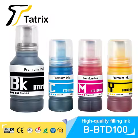 Tatrix BTD100 BTD-100 BTD100BK Premium Compatible Color Bulk Water Based Bottle Refill Ink Tinta for
