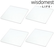 WISDOMEST 4 Pack Wall Mirror Tiles, Acrylic 8 X 8 Inch Square Mirror, Flexible Self Adhesive Small M