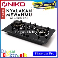 Kompor Gas 3 Tungku NIKO Reflection Phantom Pro Phantom Gas Stove Niko Kompor Gas Tanam 3 Tungku Kaca - Reflection Pro Phantom Black