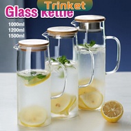 Trinket Heat Resistant Kettle Jug Glass Water Jar Hot and Cold Juice Coffee Tea 1500ml