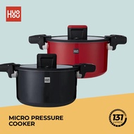 Huohou Stainless Steel Enamel Micro Pressure Cooker [ 2-3kpa, 6L, Uniform Heat Conduct, Airtight, Cook, Kitchen, Home ]