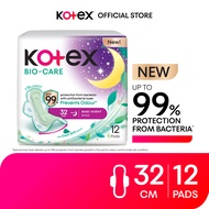Kotex Biocare Pad (Maxi 24cm/ Overnight 32cm) - Sanitary Pad with Odor Care