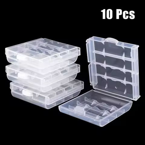 10Pcs/Set Battery Case Plastic Storage Box For 4xAA 5xAAA Batteries Protecting Case Cover Tool Conta