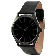 黑色簡約手錶(紫色7時)