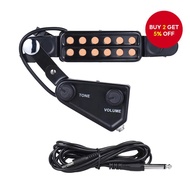 Miwayer Guitar Pickup 12-hole Sound Hole P-011 Magnetic Transducer with Tone Volume Controller and A