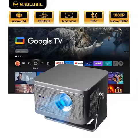 Magcubic HY350GT 900 ANSI Projector With Google TV Stick 1080p Native Projector Auto Focus Portable