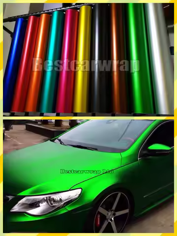 16 Colors ICE Satin Chrome Car Wrap Vinyl Film Air Bubble Free Matte chrome covering foil PROTWRAPS 