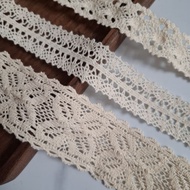 Decorative cotton lace, size 1.2cm to 5.8cm (5 meter cord)
