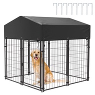 BingoPaw แบบกรงสุนัขใหญ่ กรงเหล็ก Heavy Duty Sturdy Dog Crate Outdoor Garden Extra Large Pet Cage wi