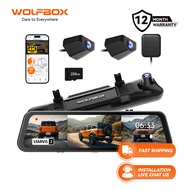 WOLFBOX G900 Tripro Bumper Version 3-Channel 4K Mirror Dash Cam, STARVIS 2 IMX678, 4K+2.5K+1080P, Ni