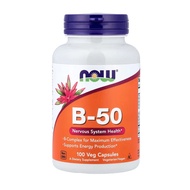 [Vitamin B Complex] NOW Foods B-50 x 100 Veg Capsules (B50)(Bcomplex)