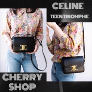 REALPICT 100% authentic Celine TEEN TRIOMPHE Bag in Shiny Calfskin/Tas