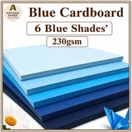 Blue Color Cardstock 230gsm A4 A3 30 Sheet 6 Shades Premium Paper DIY Craft