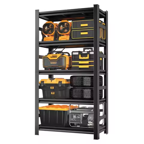 Garage Shelving 63" Height-5-Tier Adjustable Industrial Metal Shelving Unit, 3000LBS Thickening Stee