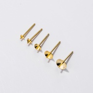 925 silver Clear needle - Earring shank, gold-plated 925 silver bud earring base - DIY handmade 925 
