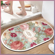 Flower Anti-Slip Bathroom Absorbent Mat Household quick-dry foot mat bathroom bedroom carpet ins Doo