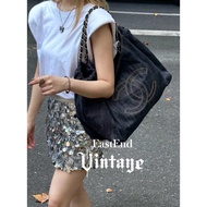 Grandma Xiang Medieval vintage Denim hobo Tote Bag Suede hobo Shopping Bag Cowhide Shopping Bag Deni