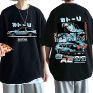 Men's T-shirt Fujiwara Takumi Drift Japanese Anime Initial D Double Sided T-shirt Short Sleeves men 