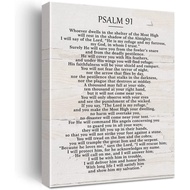 Latest Psalm 91 Bible Verse Quote Canvas Wall Art Inspirational Rustic Decor Motivational Scripture 