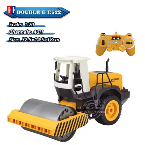Double E 2.4G Remote Control Road Roller Construction City Engineering Trucks Model Vehicle RC Stree