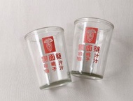 兩入價/早期黑面蔡楊桃汁玻璃酒杯 透明水杯 茶杯 收藏老件
