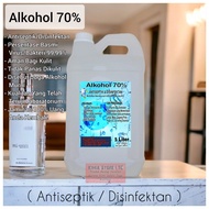 ALKOHOL 70% / 96% / 75% Kemasan 5 LITER ( ANTISEPTIC/DISINFECTAN ) Kimia Store Ltc