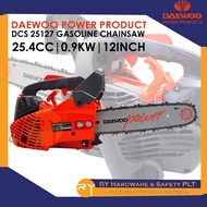 DAEWOO POWER PRODUCT |DCS 25127 GASOLINE CHAINSAW |25.4CC|0.9KW|12INCH | PEMOTONG GERGAJI BERGASOLIN