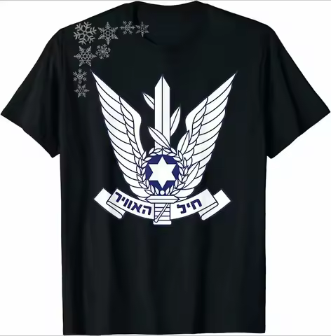 Israeli Air Force IDF IAF Israel Defense Force Pilot T-Shirt Breathable Top, Loose Casual Mens T-shi