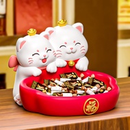 Fortune Cat Candy Dulang Snek Dulang Buah Meja Penyimpanan Meja Hadapan Kedai Hiasan Kaunter Juruwan