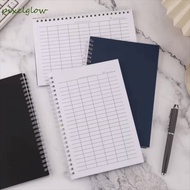 PIXELGLOW Spiral Bound Notebook, Multifunctional Sturdy Cover Financial Record Book, Horizontal Layo