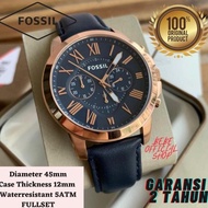 [Original] Jam Tangan Pria Fossil Fs4835 Grant Chronograph Navy